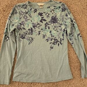 Christopher Banks Love Sleeve Floral- Blend Knit SMALL.